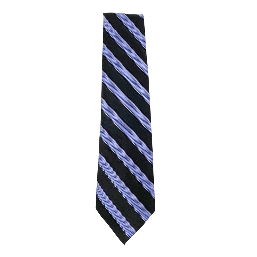 Screenplay by Michael Wong Men's Diagonal Stripe Tie 100% Silk Periwinkle Black
